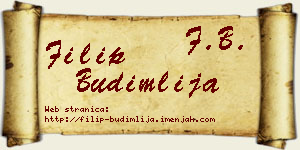 Filip Budimlija vizit kartica